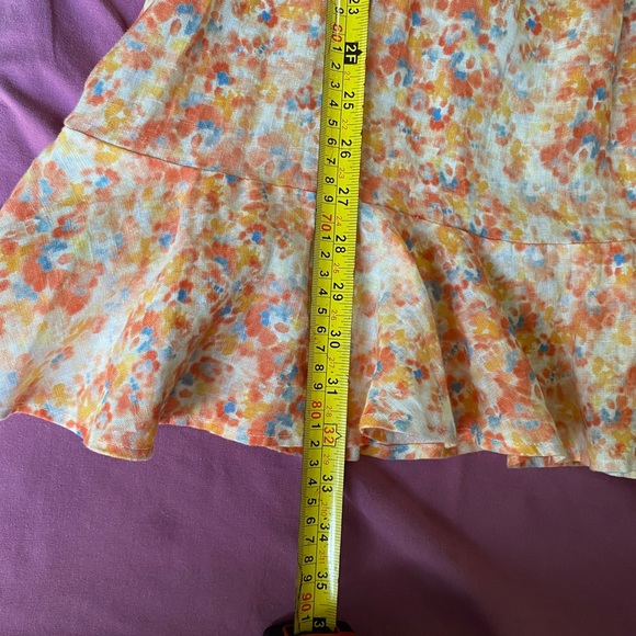 Anthropologie Cloth & Stone Floral Linen Tie Strap Smocked Mini Dress Small NWT - Picture 7 of 9